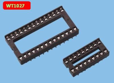 China AC500V / Min Flat Foot IC Socket Connector WT1027  2.54mm 28 Pin Ic Socket for sale