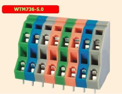 China WTM736-5.0 pcb spring type terminal block, spacing 5.0mm, factory direct sales for sale