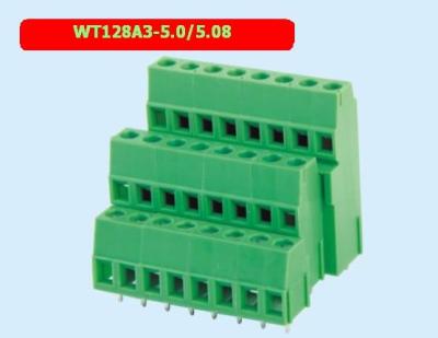 China Stable 3 Layers  Wire Connector Block 2 Pin 5.0/5.08 Mm Pitch SGS Approved for sale
