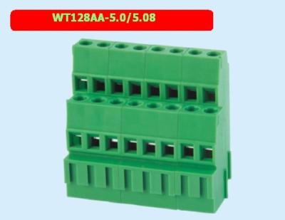 China Green 3 Layers PCB Terminal Block 3 Pins  5.0/5.08 Mm Pitch Connector for sale