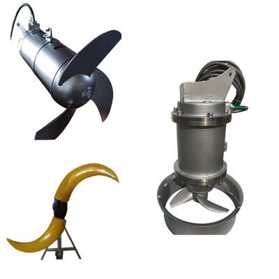China three impeller industrial submersible mixer cast iron SUS304  /316 with leakage sensor for sale