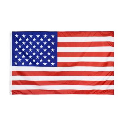 China 3x5 FT American USA Flag Canvas Header and Double Stitched Polyester with Brass Grommets for sale