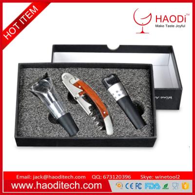 China Premium Wine Bottle corkscrew Opener Vacuum Stopper Wine Aerator Pourer Gift for sale