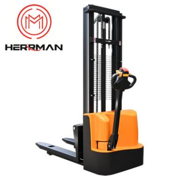 China Electric Pallet Stacker Walking Type Counterbalance Electric Stacker 24V for sale