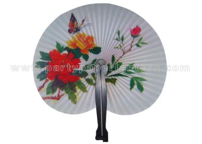 China Sinicism Style Printed Accordion Paper Folding Fans Round shape for family reunion for sale