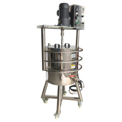 China Full Automatic Heating Filling Machine 50L Lipstick Stirring Melting Drum With Heat Raw Material for sale
