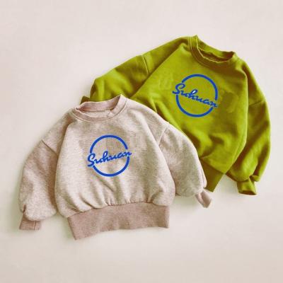 China French Terry Fabric Warm Pullover Sweatshirt For Kids With 2 Colors for sale