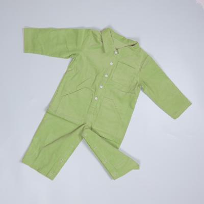 China Toddler New Born Rompers Casual Organic Cotton Green Corduroy Jumpsuit For Dairly Dressing for sale