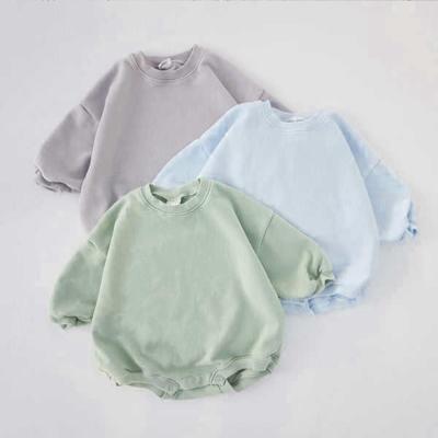 China Oversized Long Sleeve Newborn Sweater Romper French Terry Cotton Bubble Romper for sale