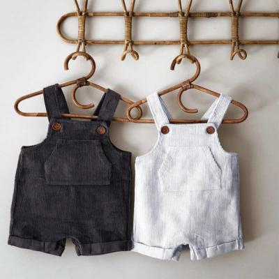 China Multi Colors Newborn Black Romper 100% Cotton Baby Corduroy Overalls for sale