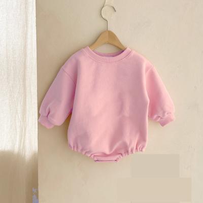 China Warm New Born Rompers Long Sleeve French Terry Baby Sunday Sweatshirt Romper for sale