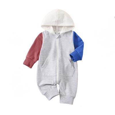 China Regular Fit Newborn Zip Romper  French Terry Fabric 100% Cotton for sale
