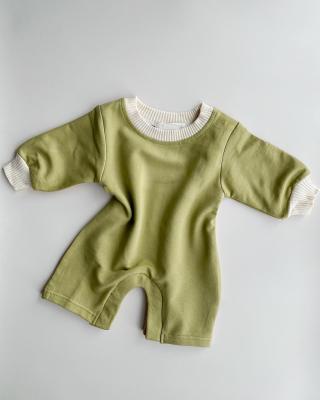 China Neutral Baby New Born Rompers 100% Cotton Custom French Terry Fabric Long Sleeve For Toddlers One Piece for sale