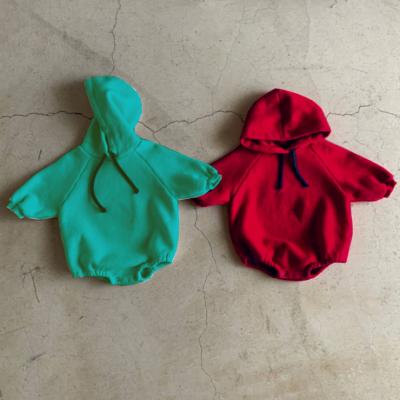 China Baby Hoodie 2 Colors Newborn Fleece Jumpsuit 100% Cotton Unisex for sale