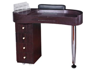 China Dark Brown Salon Manicure Tables Solid Wood With 76cm Height , OEM ODM Service for sale