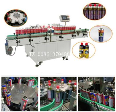 China Aerosol Spray Pipe Automatic Bottle Labeling Machine  LED Touch Screen Control for sale