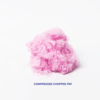 China Industrial 1.2D 76mm Recycled Polyester Fiber Cherry Blossom Pink Polyester Raw Material for sale