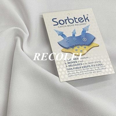 Китай Activewear OEM воздухопроницаемый сделанный из повторно использованной пластиковой ткани сетки Wicking продается