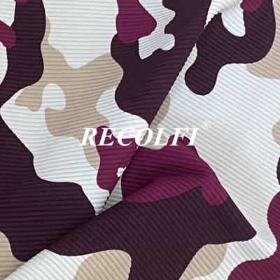 China 130CM Width Activewear Spandex Knit Fabric Eco Ribbed Leopard Printing for sale