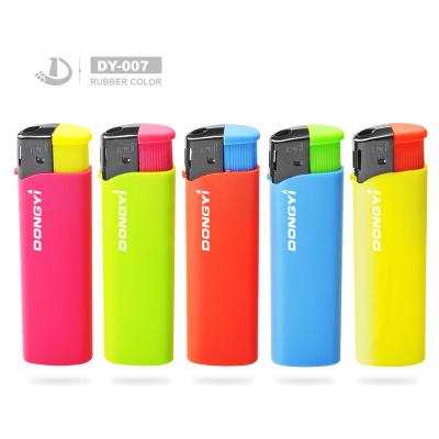 China Model NO. DY-007 Dongyi Rubber Color Cigarette Electronic Lighter with Five Color Torch for sale