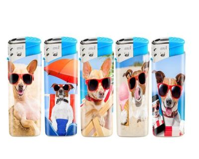 China Disposable Custom Label Smoking Lighter with Cool Dog Dongyi Custom Label Disposable for sale