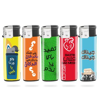 China Customized Popular Logo Smoking Lighter Dongyi Cheapest Refillable Electric Lighter for sale