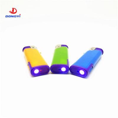 China Torch DY-F003 With LED Lamp Turbo Flame Butane Gas Electric Windproof Lighter for sale