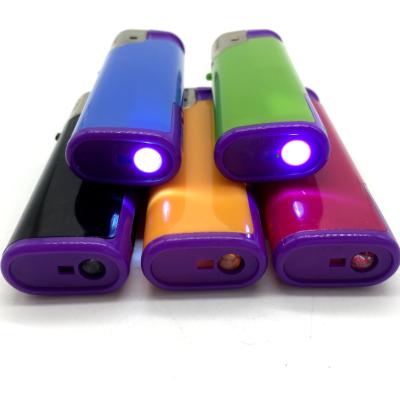 China Customizable Windproof Lighter Flameless Electronic Lighter with LED Lamp DY-F003 for sale