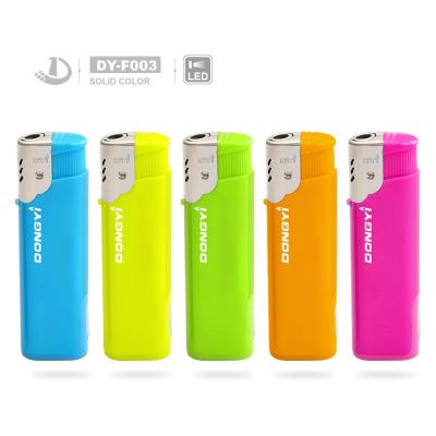China Plastic Refillable Windproof Lighter with LED Lamp Refillable and LED Lamp Included for sale
