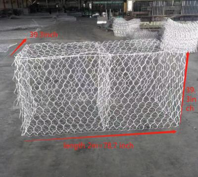 China Standard 1x1x2m 3.05mm 80x100mm Gabion Wire  Basket For Construction Site Project for sale