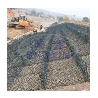 中国 Weave Gabion Retaining Walls 4*1*1m Woven Gabion Basket Stone Cage Garden Fence Price 販売のため