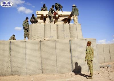 Chine Mur militaire de sable de barrière de Brown Hesco, mur de soutènement de paniers de Gabion à vendre