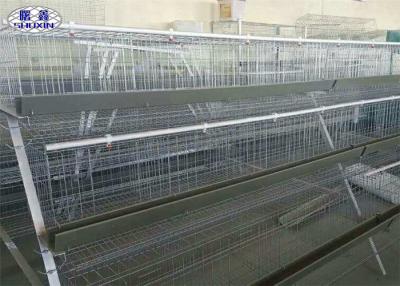 China 3 Tiers A Type Wire Chicken Cages Galvanized Feature Green Feed Trough for sale