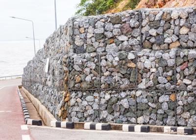 China PVC Coated Gabion Baskets Gabion Wall Cages , Gabion Box For Bank Protection for sale