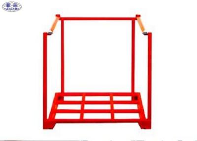 中国 棚の頑丈な折りたたみ赤い貯蔵の棚を積み重ねるタイヤの携帯用鋼鉄 販売のため