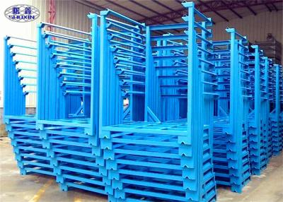 China Heavy Duty Steel Stacking Racks Blue Metal 4 Layers For Crops Storage for sale