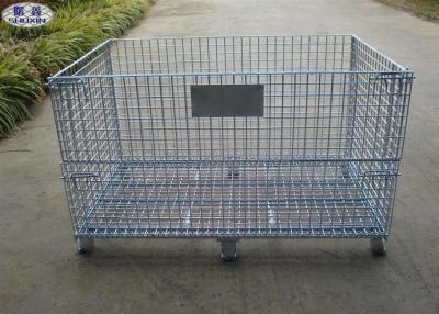 China Steel Wire Mesh Pallet Cages , Galvanized Stackable Pallet Cages ISO Approved for sale