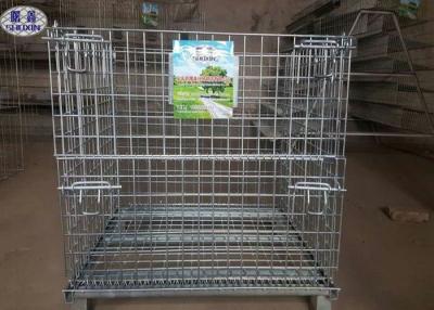 China Industrial Welded Steel Wire Container Storage Cages for sale