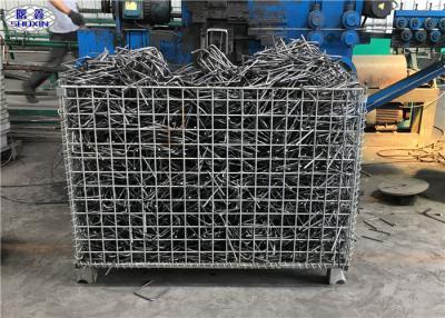 China Workshop Storage Wire Mesh Pallet Cages , Galvanized Welded Industrial Storage Cage for sale