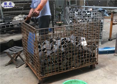 China La plataforma de acero de la malla de alambre enjaula el almacenamiento resistente plegable para Warehouse en venta