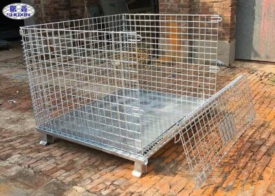 China Rigid Mesh Metal Pallet Cage Collapsible Hot Dipped Galvanized Steel Wire for sale