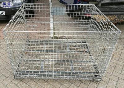 China Industrail Wire Mesh Pallet Cages , Warehouse Folding Wire Mesh Storage Boxes for sale
