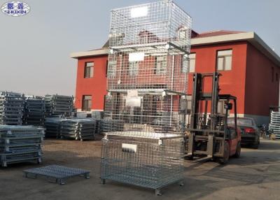 China Collapsible Storage Wire Container Storage Cages For Warehouse / Workshop for sale