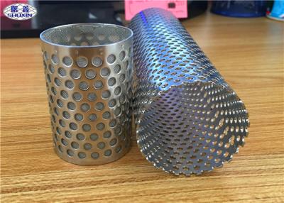 China Welded Perforated Filter Tube , Smooth Flat Surface Perforated Metal Pipe for sale