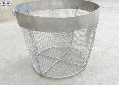 China Round Stainless Steel Wire Mesh Baskets , 304 316 Wire Mesh Filter Basket for sale