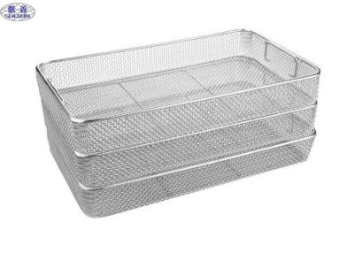 China Anti Corrosion Rectangular Wire Mesh Basket Stainless Steel Medical Containers for sale