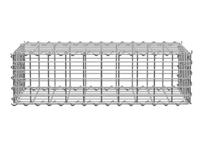 China Welded Gabion Cage Retaining Wall Lowes Gabion Stone Baskets Silver Color for sale