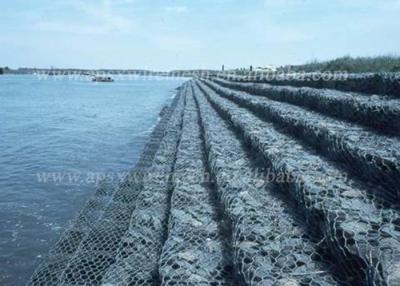 China 2*1*1m Eisen-Stahldraht Gabions-Wand sperrt Erosionsschutz-Fluss ein zu verkaufen