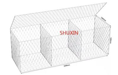 China 3.0mm 3x1x1m Galvanized Gabion Boxes Iron Heavy Duty Stone Filled For Roads And Bridges for sale