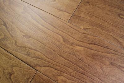 China multi layers Birch Engineered wood Flooring, handscraped and stained color for sale